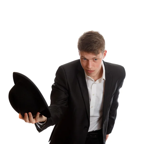 Greeting with a hat — Stock Photo, Image