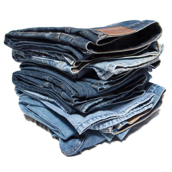 Stacked folded jeans — Stock Photo, Image