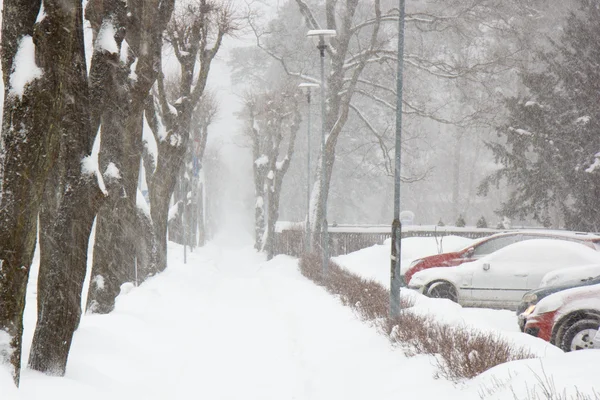 도시 wintery 골목 — 스톡 사진