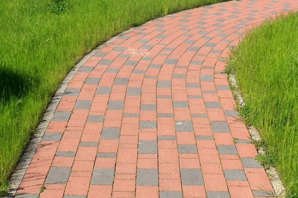 Brick paved sidewalk — Stock Photo, Image