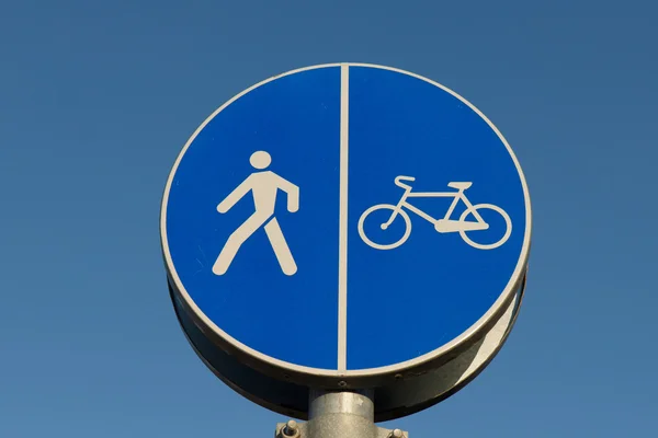 Πεζοδρομημένη ποδηλάτης σημάδι — Φωτογραφία Αρχείου