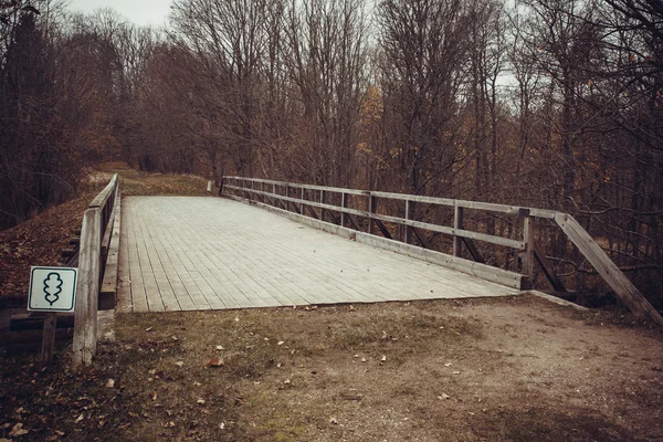 Wooden plank bridge — Stock Photo, Image