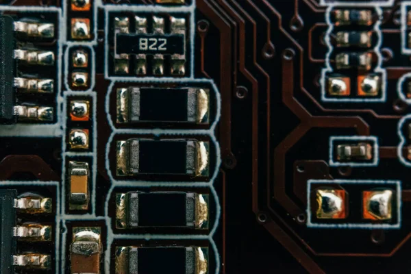 Reparación Placa Circuito Hardware Electrónico Tecnología Moderna Microprocesador Computadora Personal — Foto de Stock