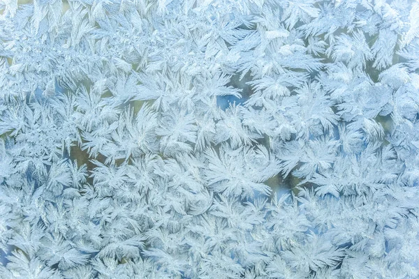 Παγωμένο Παράθυρο Χειμώνα Γυαλιστερό Πάγο Παγετό Υφή Μοτίβο Χριστουγεννιάτικο Θαύμα — Φωτογραφία Αρχείου