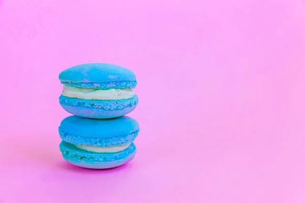 Sweet Almond Colorful Unicorn Blue Macaron Macaroon Dessert Cake Isolated — Stock Photo, Image