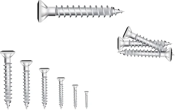 Tornillo de madera tornillo de acero f — Vector de stock