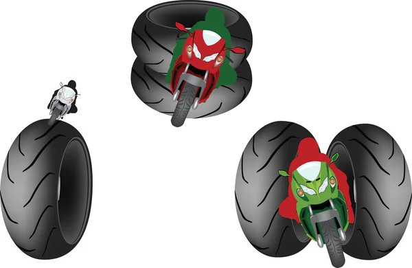 Symbole birillobiker avec pneus — Image vectorielle