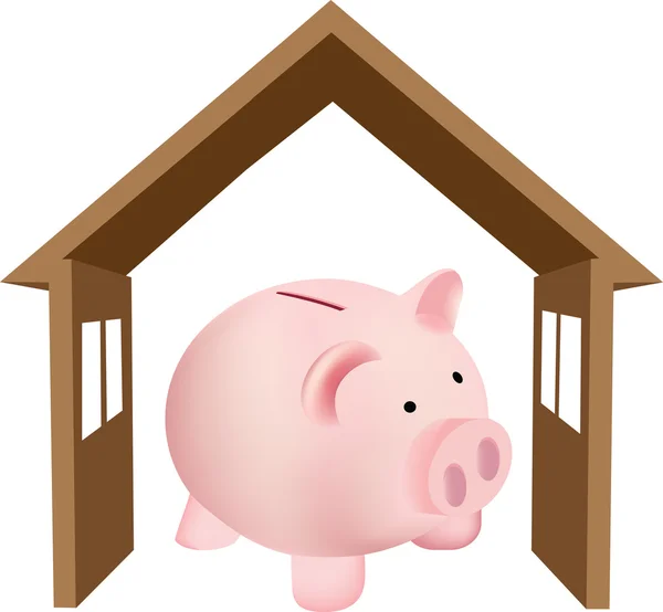 Lshaped świnia piggy biznes — Wektor stockowy