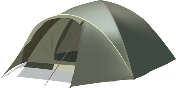 Gröna camping tält i igloo — Stock vektor