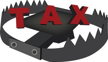 trap with written taxes clipart