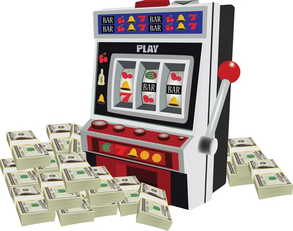 Slotmachine spelmachine met huidige — Stockvector