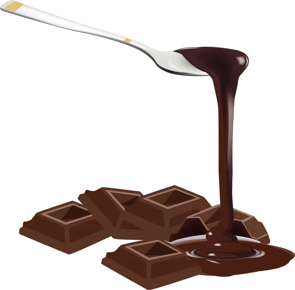 Cubos de chocolate com chocolate — Vetor de Stock