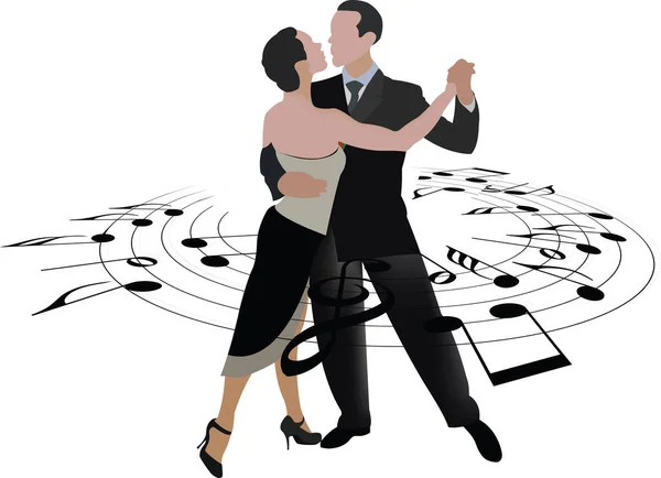 Paire Danseurs Tango Paire Danseurs Tango — Image vectorielle