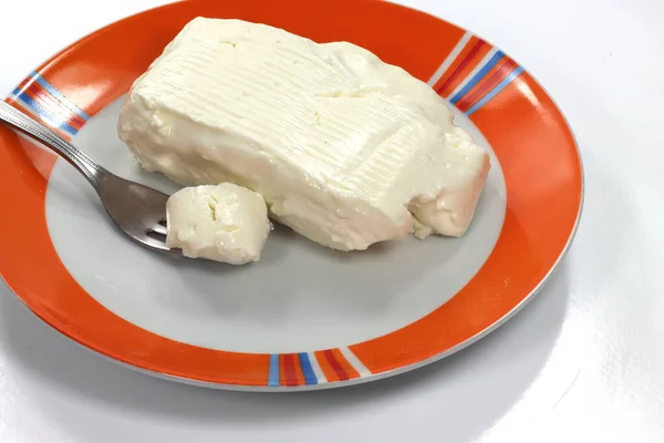 Fromage Pâte Molle Stracchino Tartiné Pain — Photo