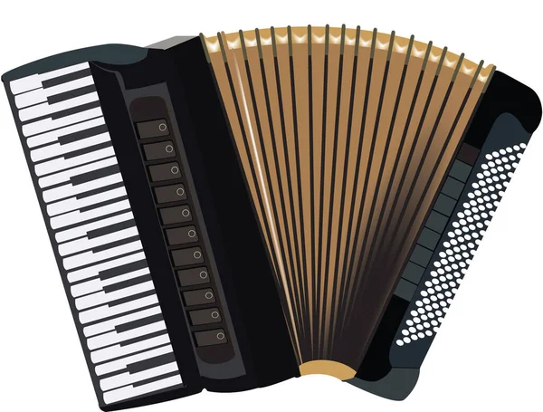 Accordeon Muziekinstrument Met Muzieknoten — Stockvector