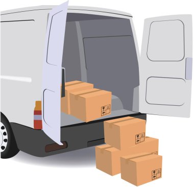 open van for the loading and transport of the tralocco material clipart