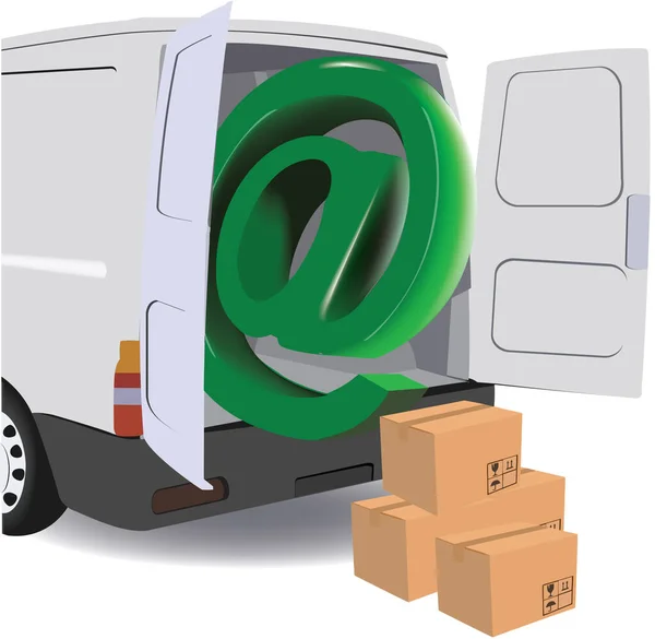 敞篷货车 用于装卸和运输可回收材料 — 图库矢量图片