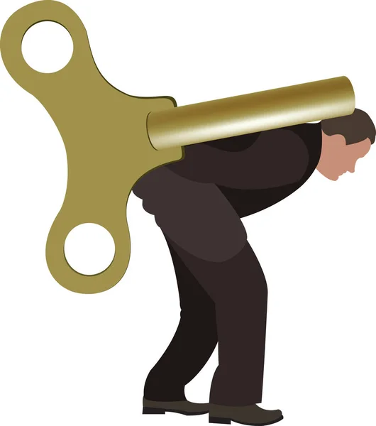 Зігнута людина носить на спині ключа зігнуту особу носить на спині ключа — стоковий вектор