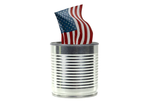 Amerikaanse vlag in tin box Amerikaanse vlag in tin box — Stockfoto