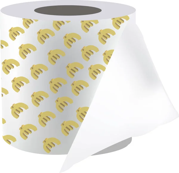 Toilettenpapier mit Euro-Design Toilettenpapier mit Euro-Design — Stockvektor