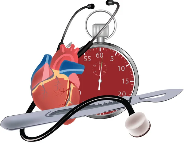 Cronometro cuore umano cronometro cuore umano cronometro cuore umano cronometro umano — Vettoriale Stock