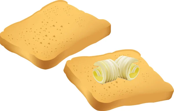 Śniadanie Sucharkami Przecinkiem Masła — Wektor stockowy