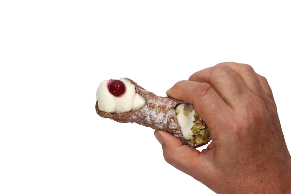 Pâtes Traditionnelles Siciliennes Cannoli Sicilien — Photo