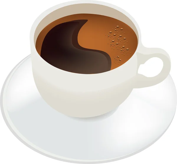 Tazza con piattino contenente caffè — Vettoriale Stock