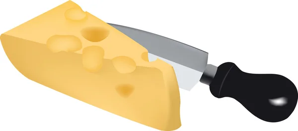 Pedazo de queso suizo — Vector de stock