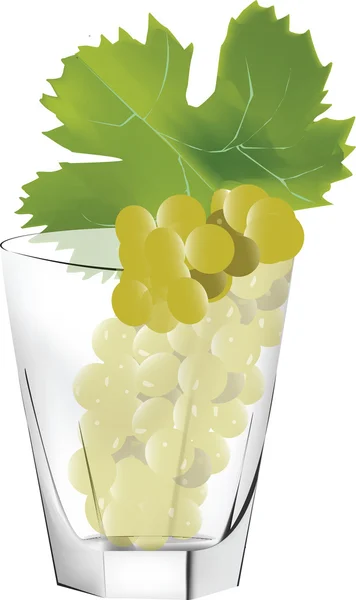 Verre avec raisins — Image vectorielle