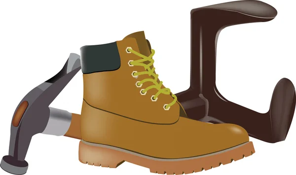 Accesorios para la reparación y la creación de zapatos — Vector de stock