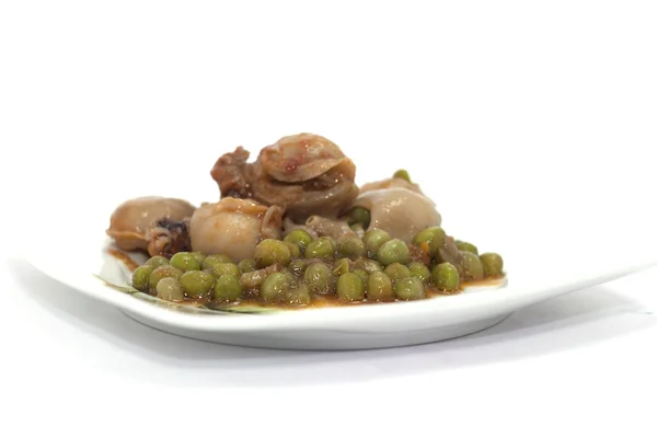 Cuttlefish with peas — Stock Photo, Image