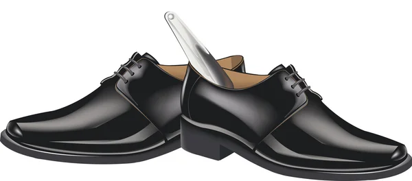 Чорне взуття з взуттям — стоковий вектор