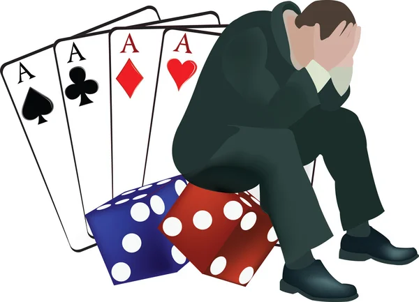 Cartas y dados de jugador — Vector de stock