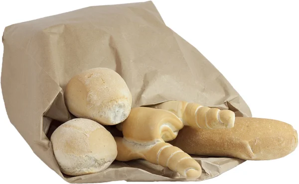 Chleb mieszany worek papierowy — Zdjęcie stockowe