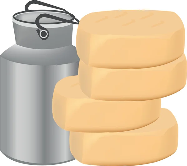 Produkcja mleka ser — Wektor stockowy