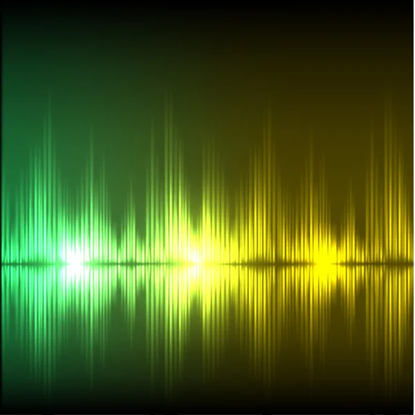 Abstrakt equalizer- baggrund. Grøn-gul bølge . – Stock-vektor