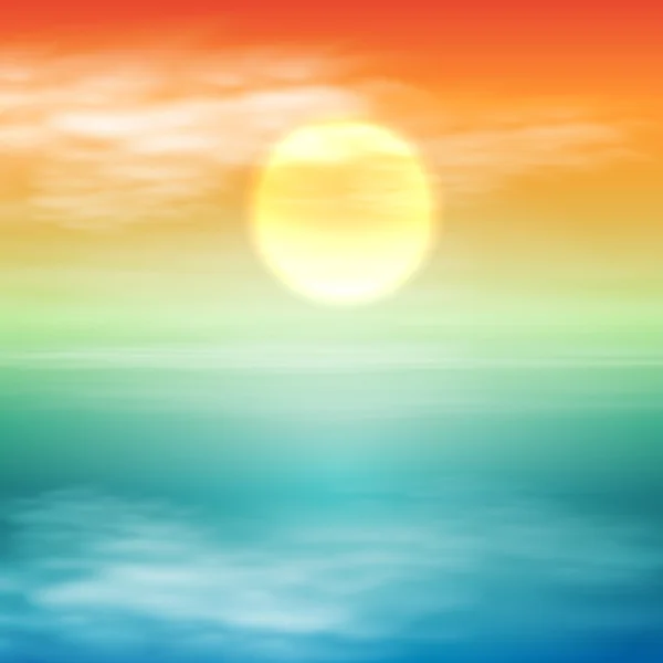 Vague d'eau au coucher du soleil — Image vectorielle