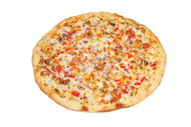 Ahır pizza üzerinde beyaz izole