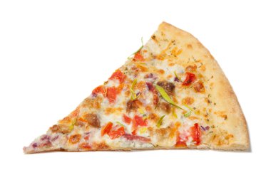 Ahır pizza üzerinde beyaz izole