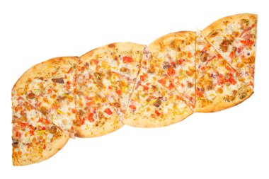 Ahır pizza üzerinde beyaz izole