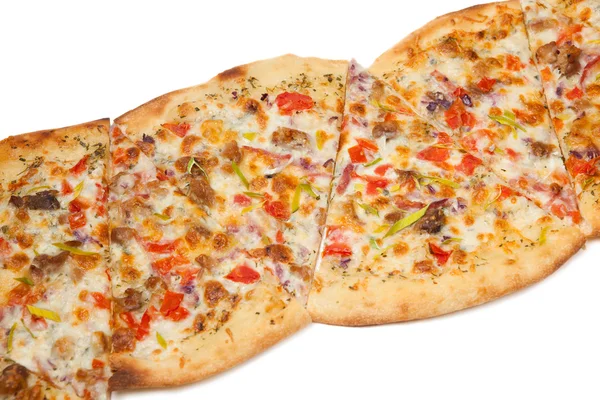 Ranczo pizza na białym tle — Zdjęcie stockowe