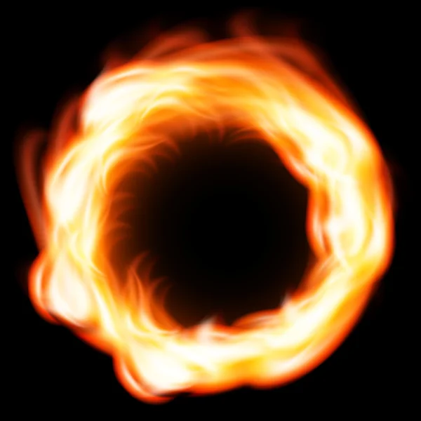 Ring of fire v černém pozadí — Stockový vektor