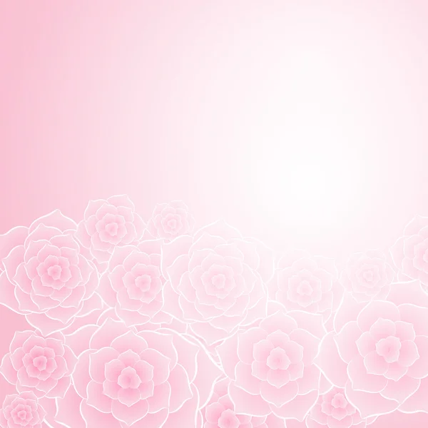 Beautiful pink rose flower background — Stock Vector