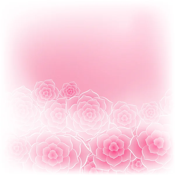 美丽的粉红色玫瑰花背景 — 图库矢量图片