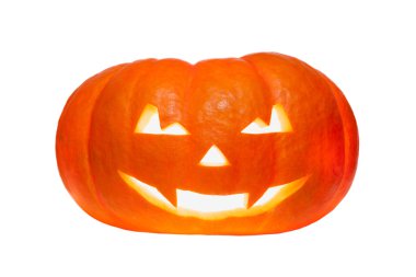 Cadılar Bayramı balkabağı beyazda izole