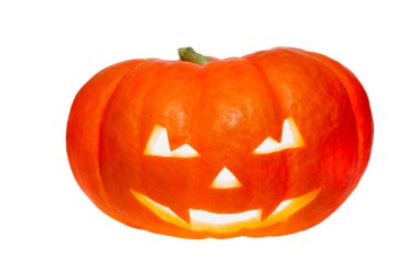 Cadılar Bayramı balkabağı beyazda izole