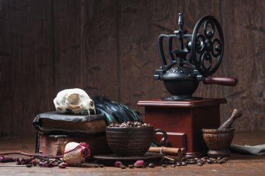 Fincan kahve, Kuru gül ve taşlama tezgahı