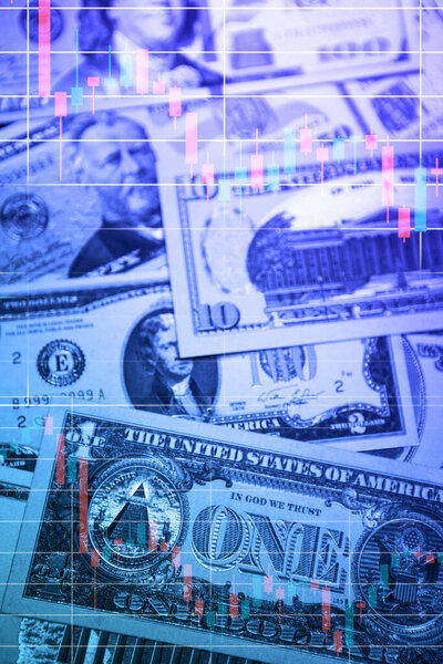 График таблиц на банкнотах в долларах США.