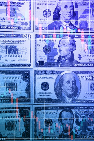ABD doları banknotlarının grafik tablosu. — Stok fotoğraf
